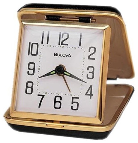 Bulova Reliable II Travel Alarm Clock - Clamshell Case - Key Wind