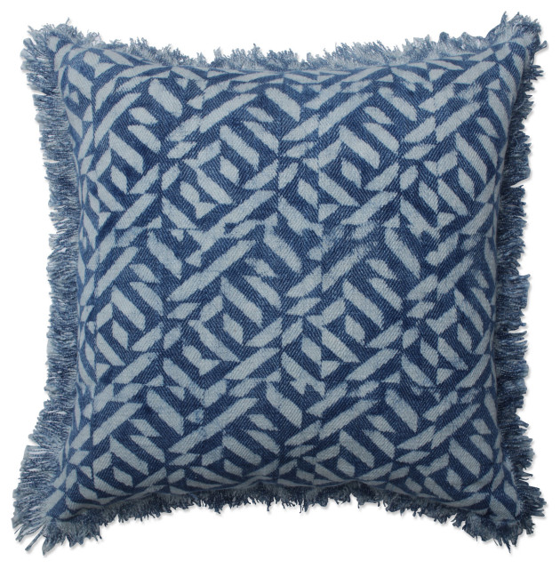 20 x 20 Set of 2 Safavieh Collection Dip-Dye Patch Medina Blue Throw Pillows