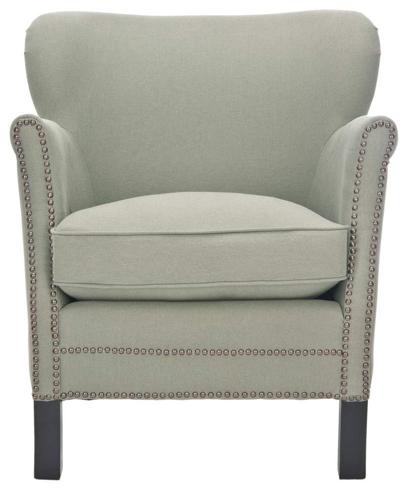 Safavieh Jenny Arm Chair, Sea Mist, Black, Fabric
