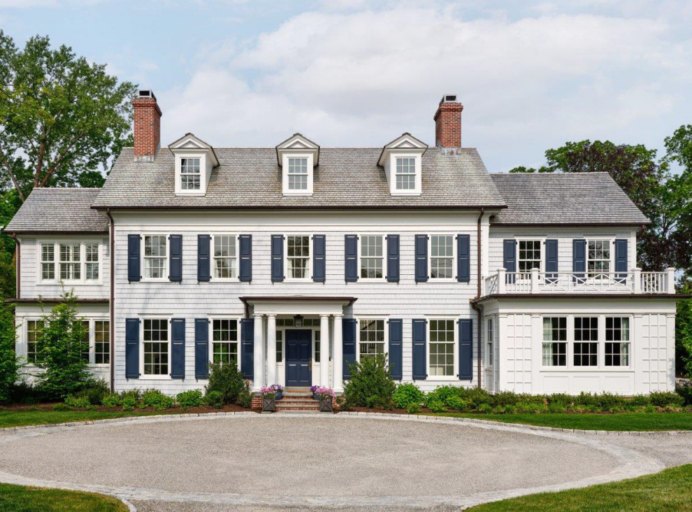 Rye Colonial - Example of a classic exterior home design in New York