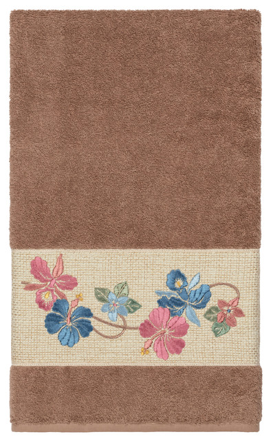 Caroline Embellished Bath Towel - Tropical - Bath Towels ...