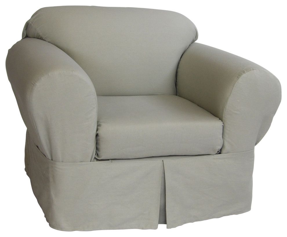 Classic Slipcover 2Piece Twill Chair Slipcover, Chair Contemporary