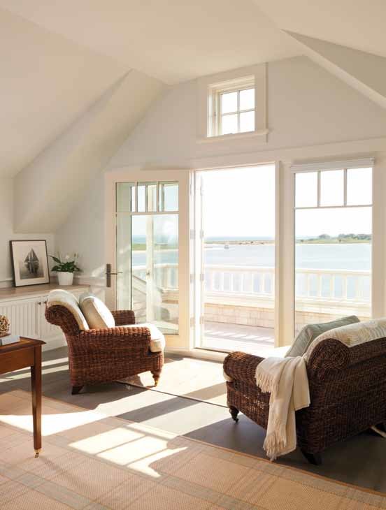 Photo of a beach style home office in Boston.