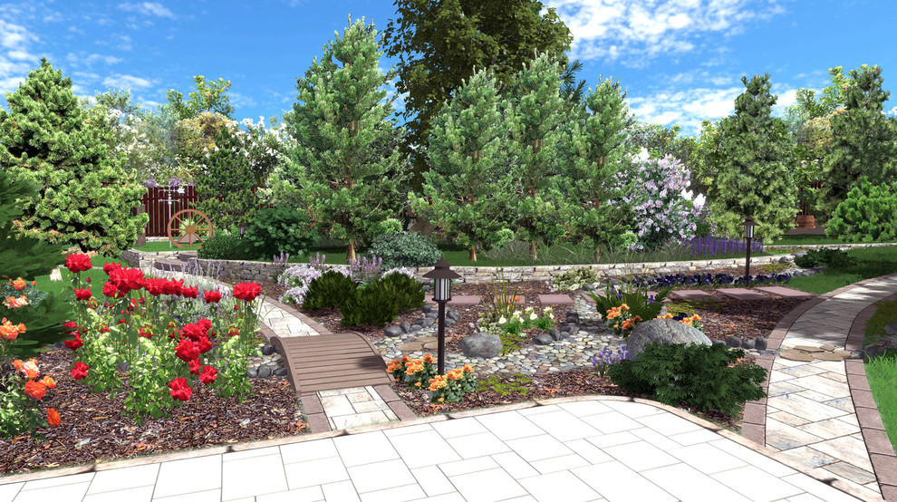 Сад с существующими природными посадками