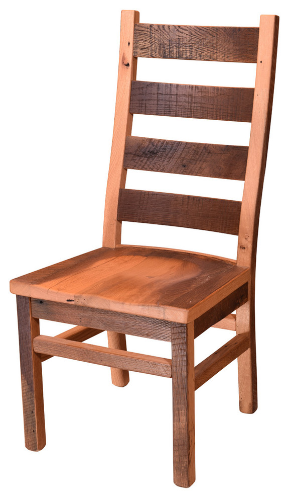 Acadia Rustic Reclaimed Barnwood Chair, Amish Handcrafted, Oak Wood