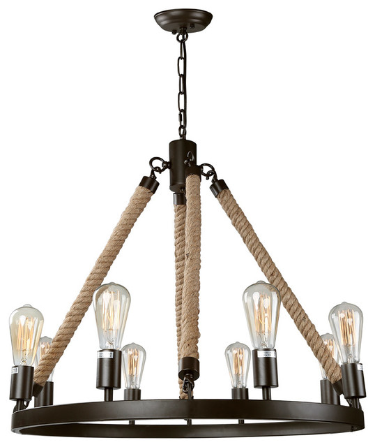 8-Light Rustic Pendant Lighting Fixture