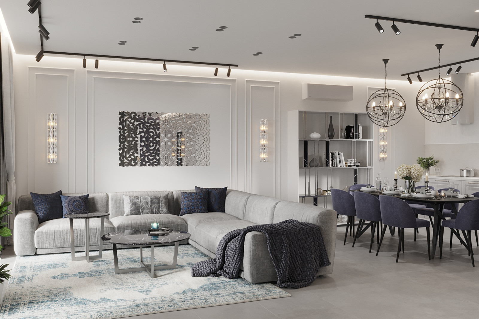 Одноэтажный дом в неоклассике