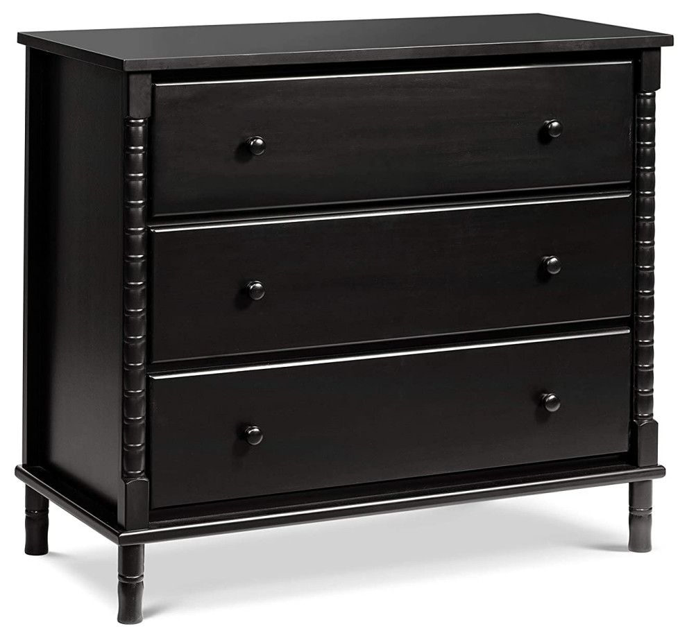 Unique Dresser, Spindle Legs and 3 Large Storage Drawers With Rounded