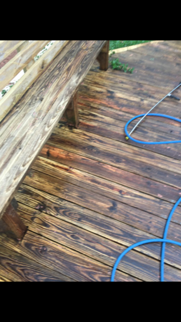 Deck Stain Pressure Washed