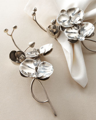 Vagabond House Four "Orchid" Napkin Rings