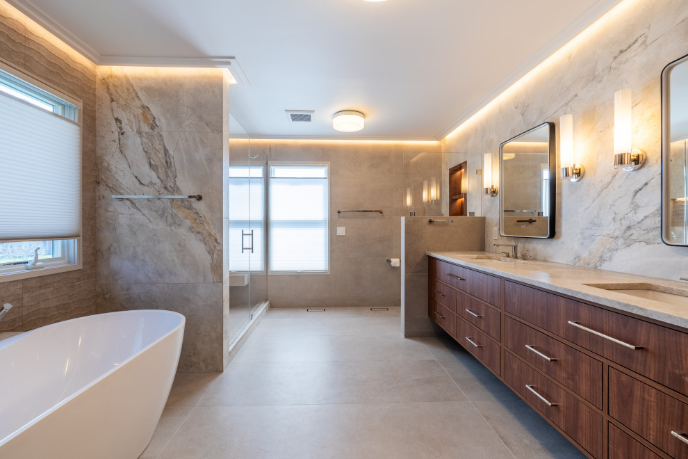 Modern Luxury Primary Bathroom Remodel | Plainsboro, NJ