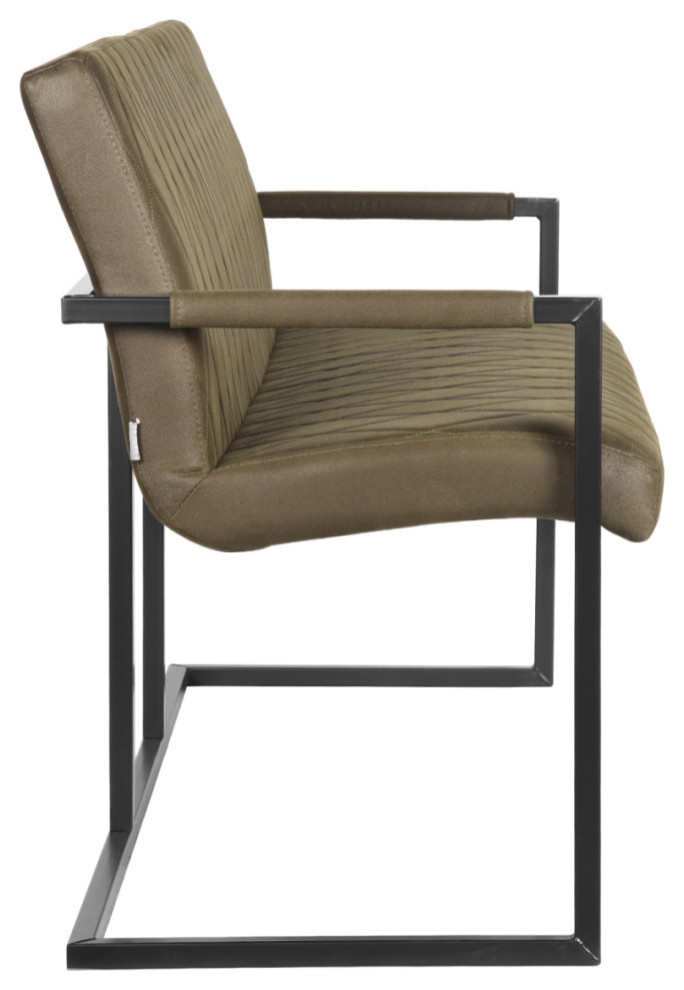 Army Green Upholstered Dining Bench, LABEL51 Denmark Industrial