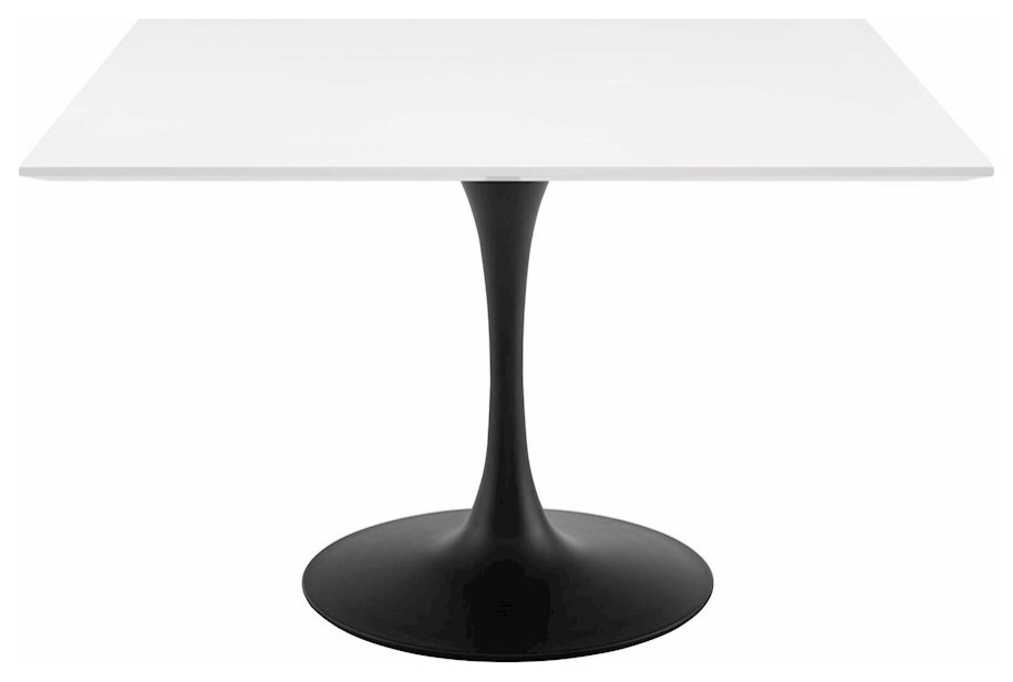 Modway Lippa 47" Square Wood Top Dining Table, Black/White -EEI-3525-BLK-WHI