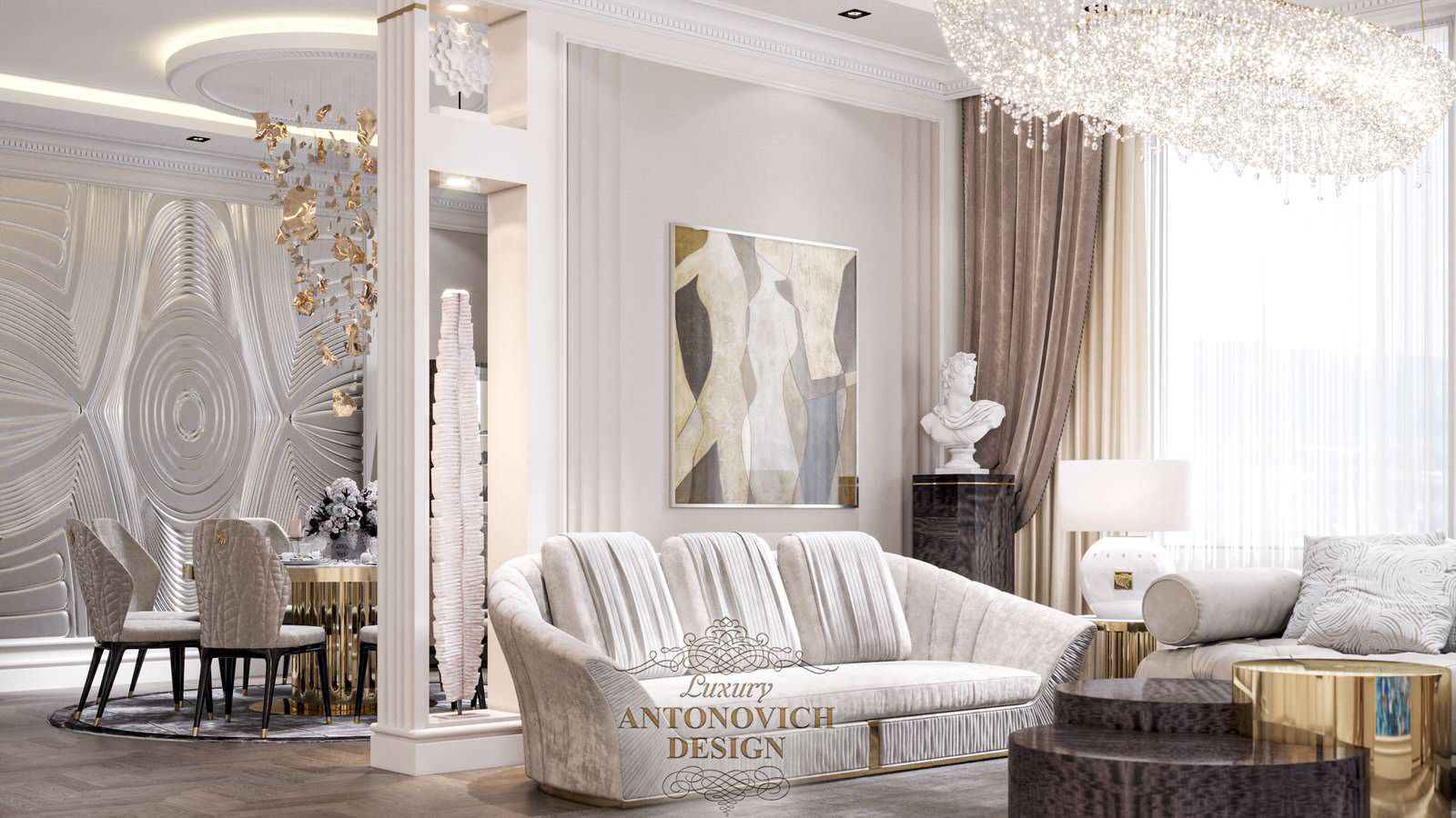 Элитная гостиная в стиле ар-деко