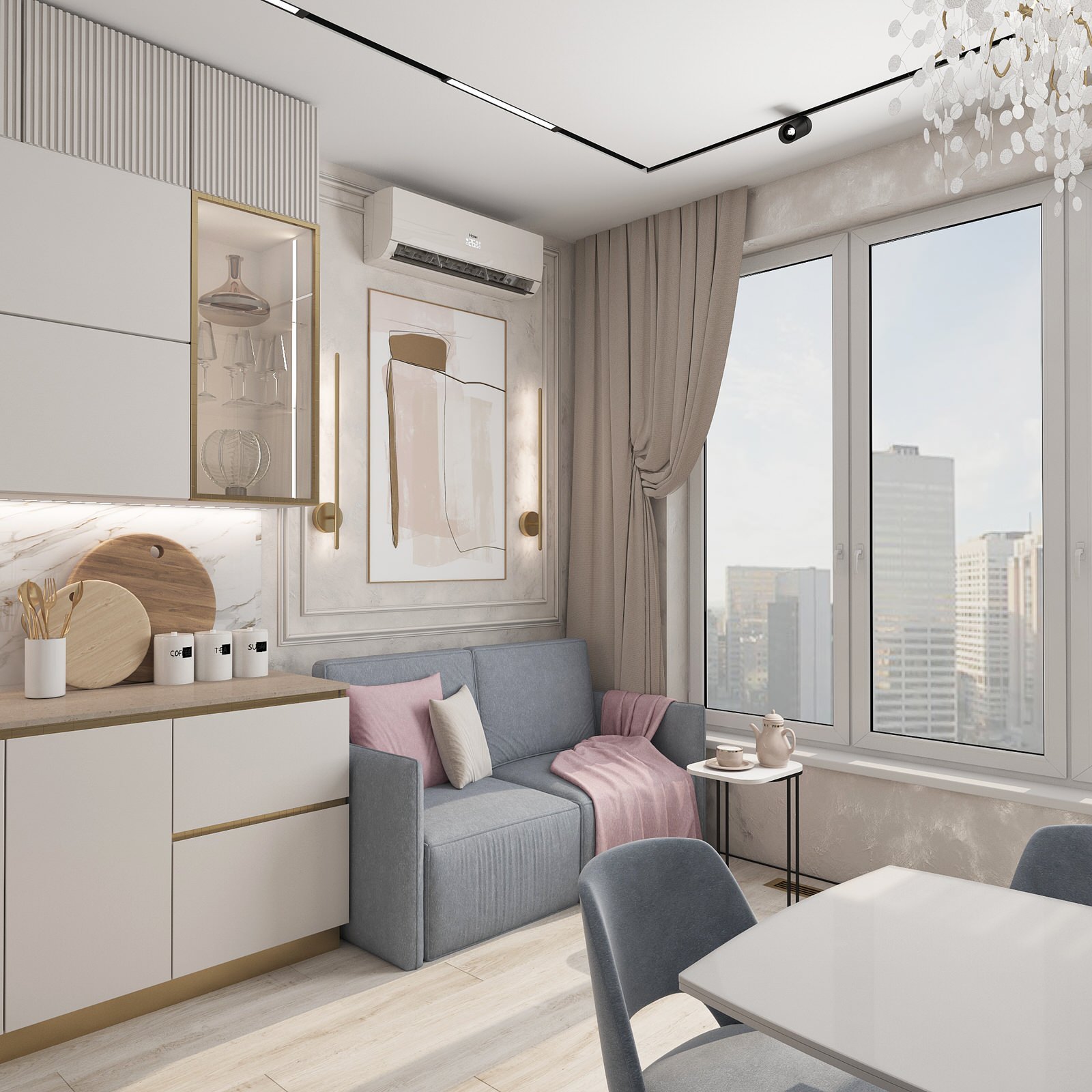 Пространство для семьи с двумя детьми. Москва, ЖК Западный порт