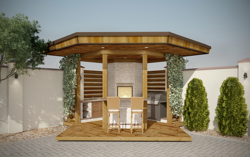 Летняя кухня с навесом