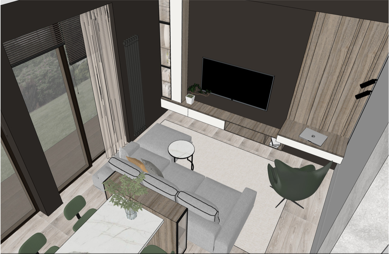 3д визуализация - гостиная