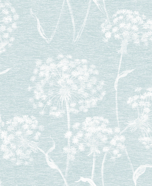 Carolyn Light Blue Dandelion Wallpaper Bolt