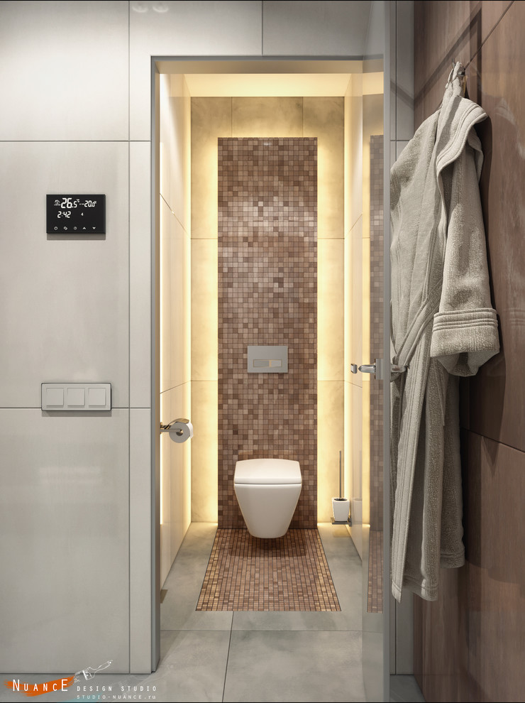 Ванная комната с сухой сауной в частной резиденции