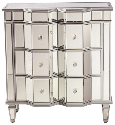 Mirrored 3 Drawer Dresser Transitional Dressers By The