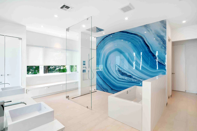 Blue Agate bathroom wall