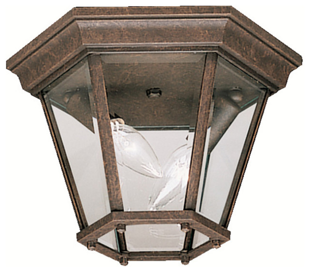 Madison 2 Light Outdoor Ceiling Light Tannery Bronze Traditional Outdoor Flush Mount