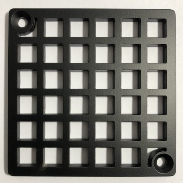 Square Shower Drain |  Geometric Squares No. 7 | Made to fit Kerdi Schluter, Matte Black