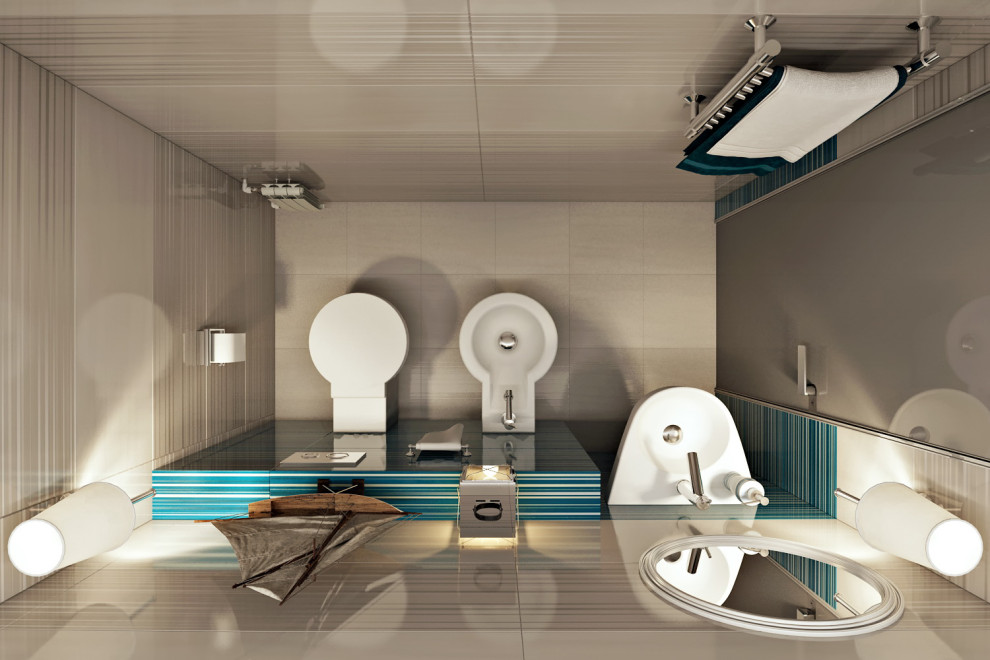 Дизайн санузла в морском стиле