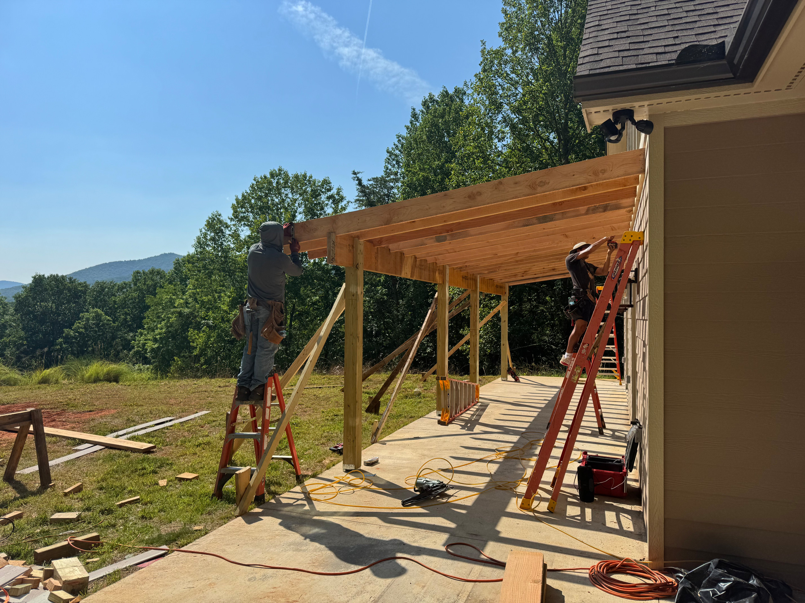 Patio Roof Addition for A-Frame Mountain Home