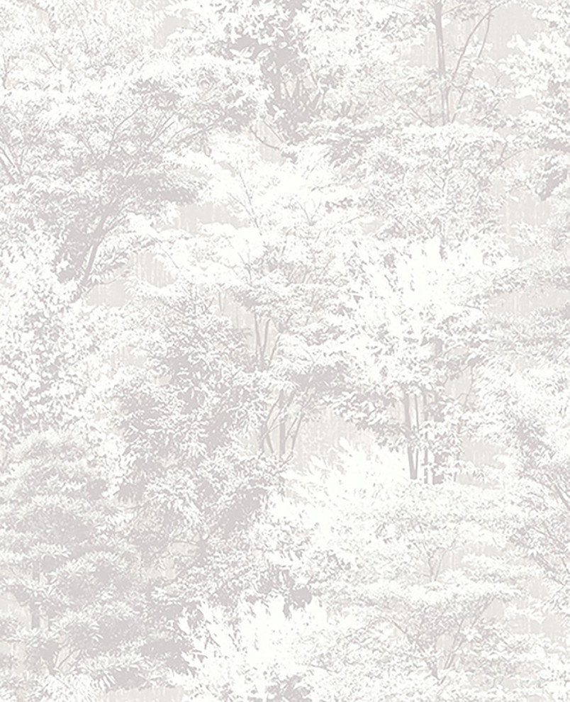 Camphor Light Grey Trees Wallpaper Contemporary Wallpaper by Brewster Home Fashions Houzz