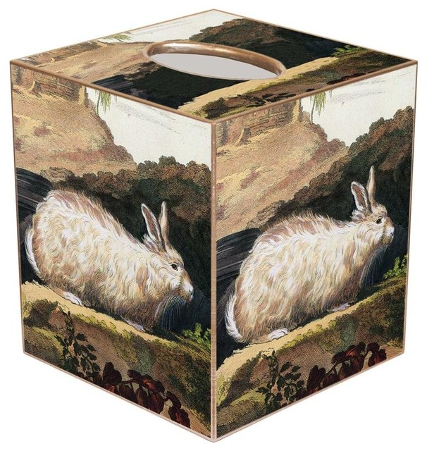 TB188-White Rabbit Tissue Box Cover - Farmhouse - Tissue Box Holders ...
