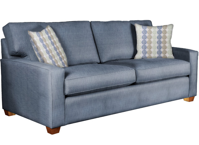Preston Sofa With Throw Pillows Heirloom Denim Transitional Preston Sofa With Throw Pillows Heirloom Denim
