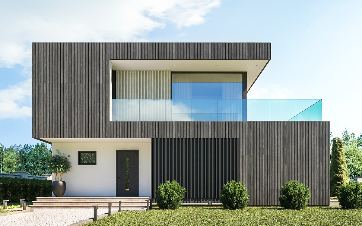 Двухэтажный современный дом для молодой семьи