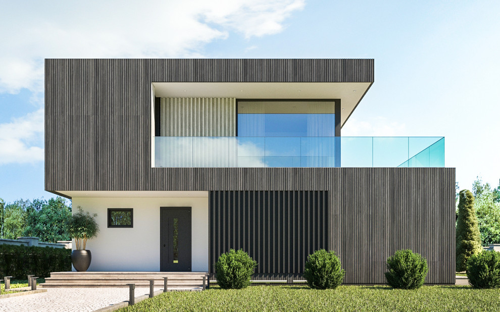 Двухэтажный современный дом для молодой семьи