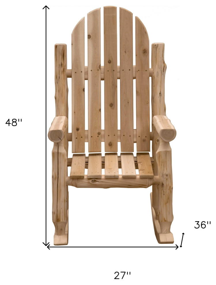 27" Natural Wood Solid Wood Indoor Outdoor Rocking Chair