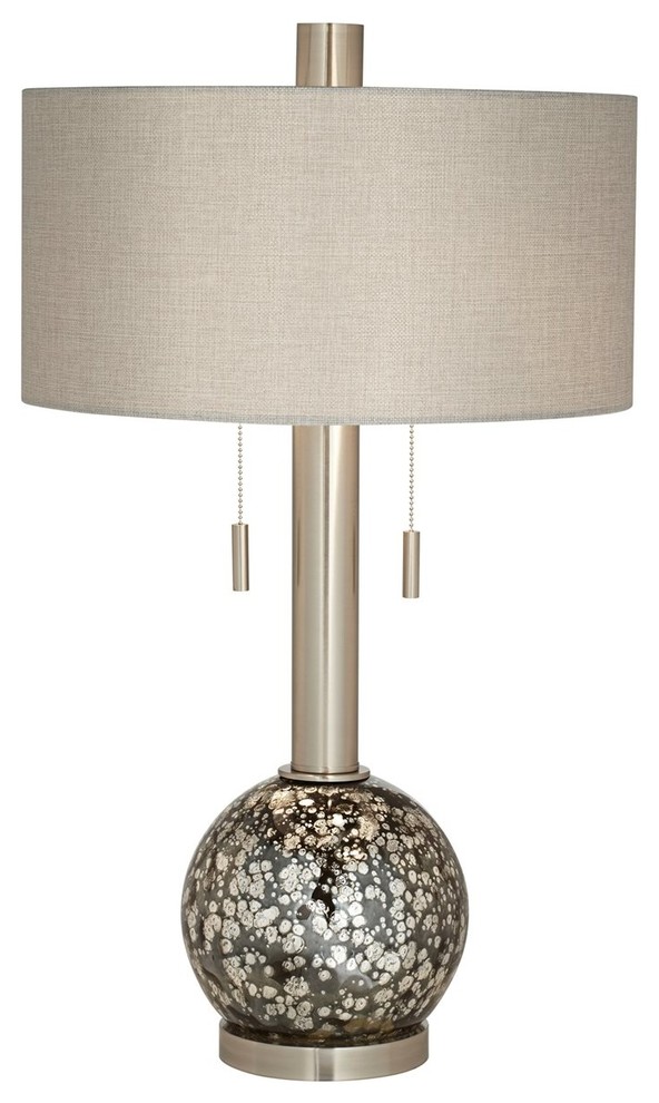 Pacific Coast Empress Dimpled Glass Ball Table Lamp, Brushed Nickel