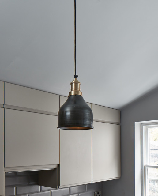 Brooklyn Vintage Small Metal Cone Pendant Light - 7 inch industrial-living-room