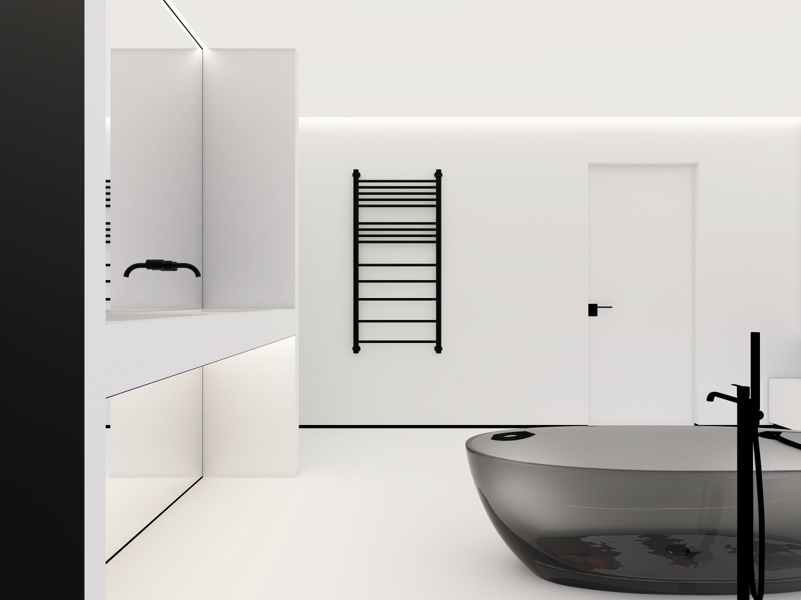 Представляем вам наш проект ванной комнаты с камином и панорамным зеркалом. Глав