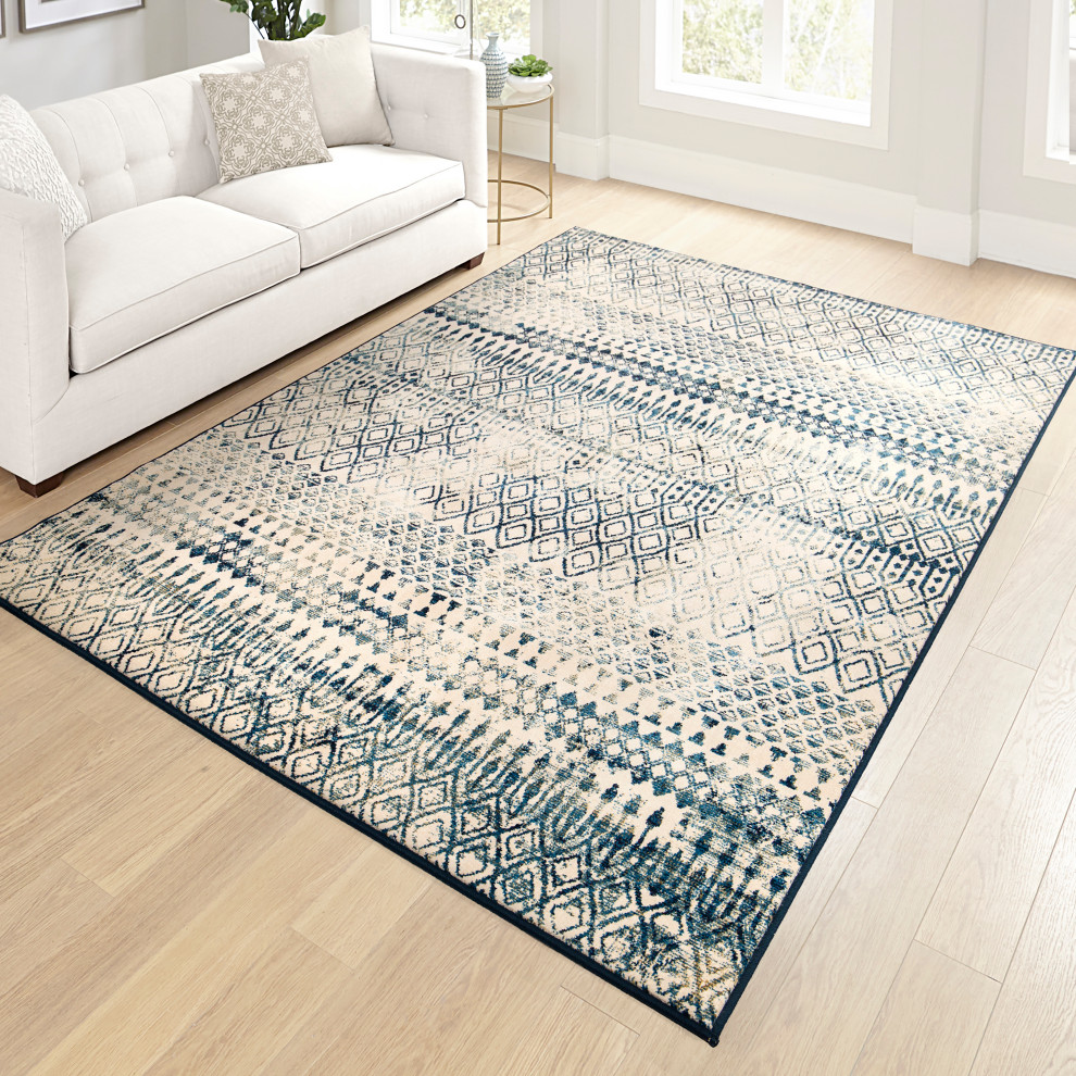 Orian Meadow Carrier White Thatch Area Rug Contemporary Area Rugs By PlushRugs