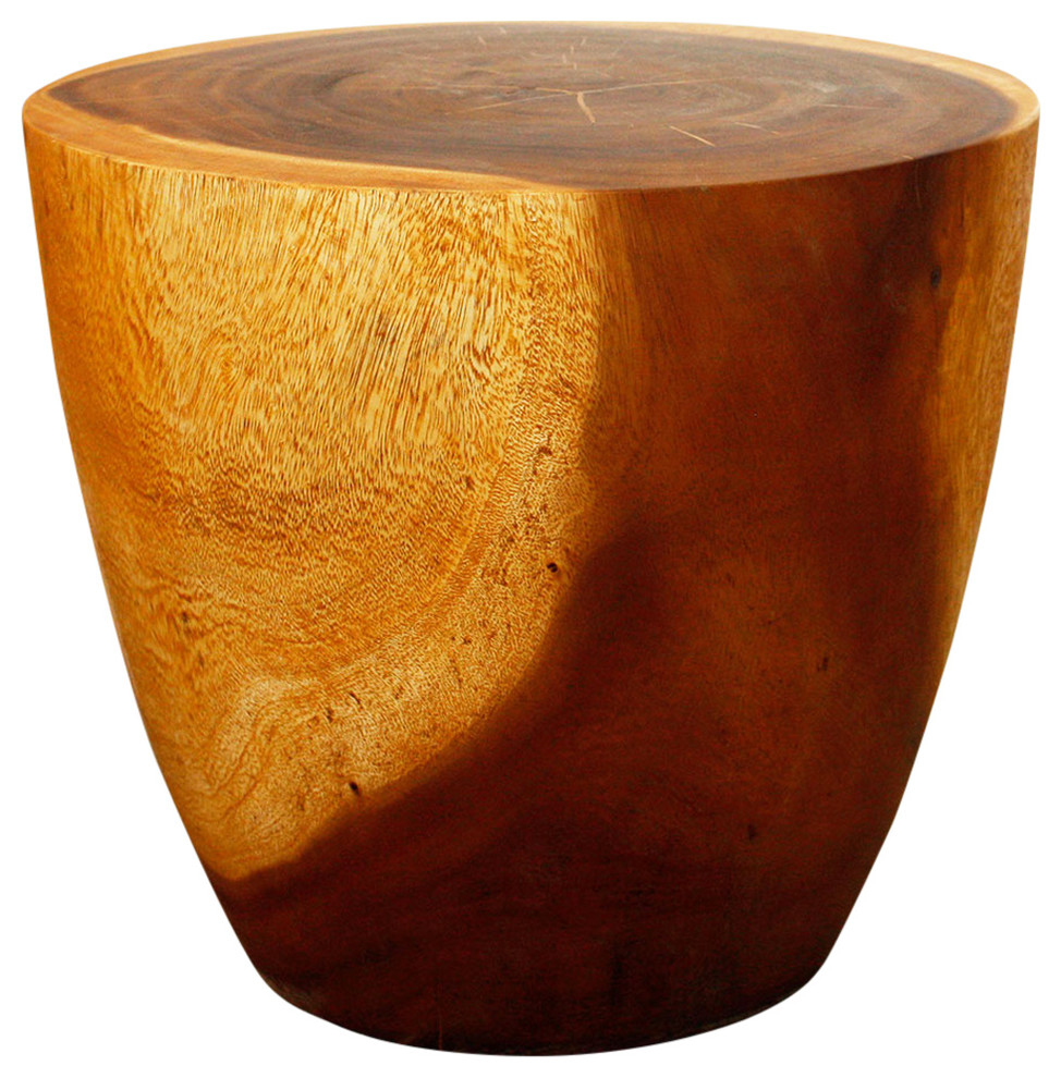 Oval Drum End Table Oak Rustic Side Tables And End Tables By Strata Furniture