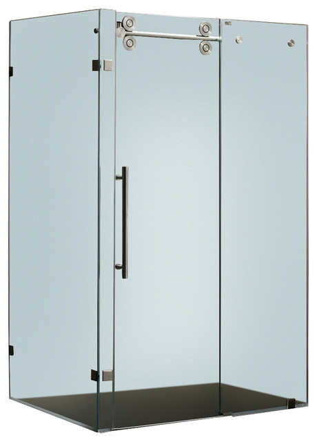 Vigo 36 x 60 Frameless 3/8in.  Frosted/Stainless Steel Shower Enclosure Right