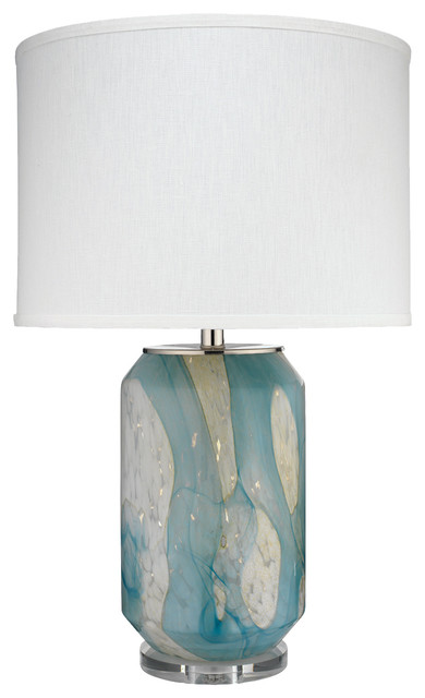Helen Table Lamp Pale Blue Glass With, Pale Blue Floor Lamp Shade
