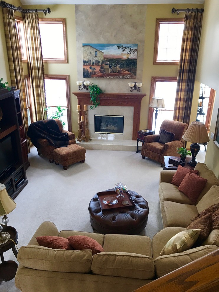 Traditional Tuscan Inspired Living Room and Sun room Remodel