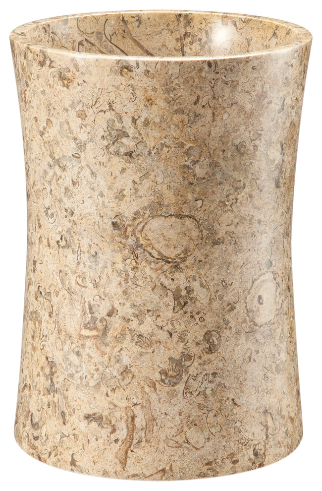 Vinca Collection Black and Gold Marble Waste Bin Contemporary