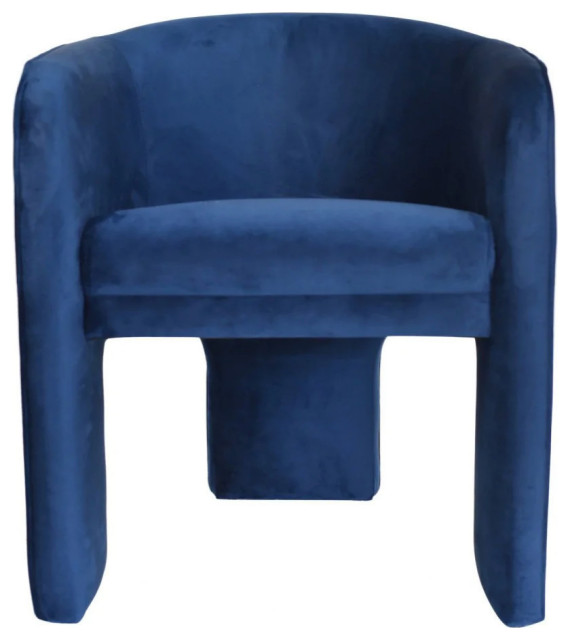 Gia Modern Blue Velvet Accent Chair Contemporary Armchairs And