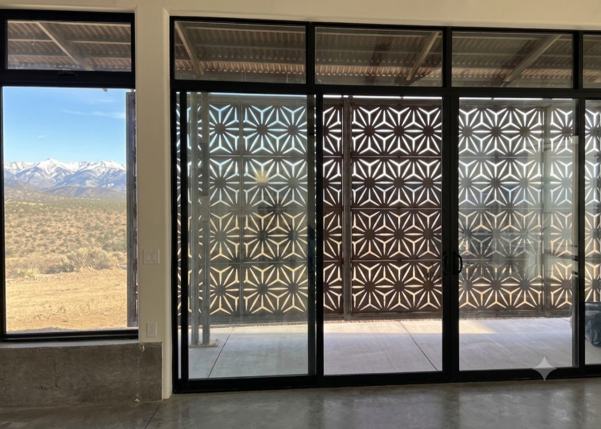 Interior with storm shutters closed