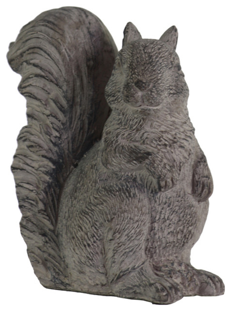 Cement Figurine of Squirrel Sitting Sideways with Hands Unoccupied ...