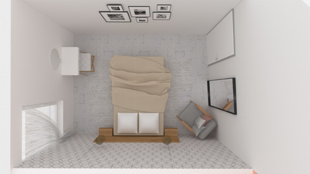 Chambre parentale?[Idée de décoration pour chambre parentale With un mur blanc and du papier peint.]:[Idées de décoration pour chambres parentales With un mur blanc and du papier peint.]