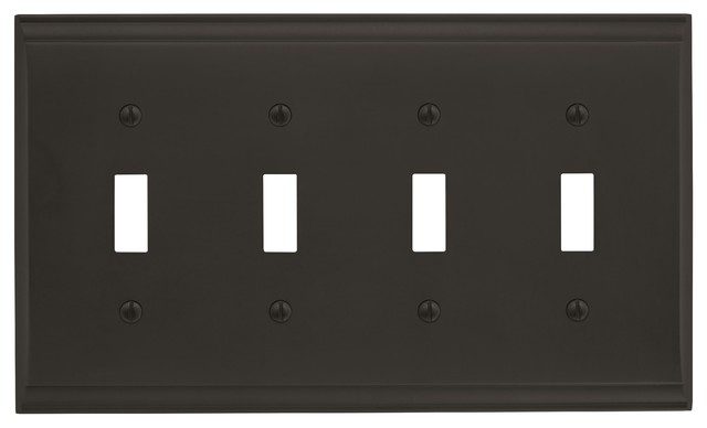 Candler 4 Toggle Black Bronze Wall Plate