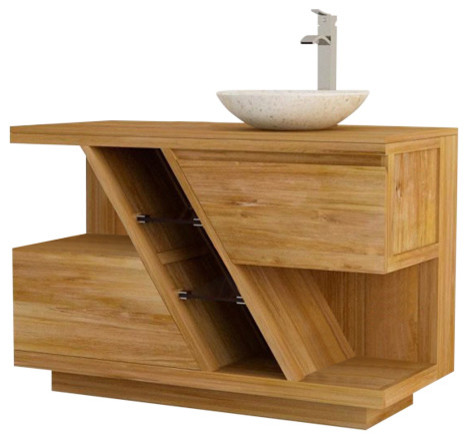 Diagonal Bathroom Vanity Unit, 120 cm